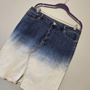 G by Giuliana Ombre Denim Blue and White Pencil Skirt